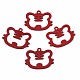 スプレープリント合金ペンダント  カドミウムフリー＆ニッケルフリー＆鉛フリー  虎  暗赤色  22x28x1.5mm  穴：1.8mm ENAM-N055-059-A01-1