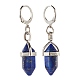 Boucles d'oreilles pendantes en lapis-lazuli naturel bullet pour fille femmes EJEW-JE04636-02-3