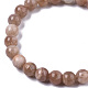 Unisex natürliche Sonnenstein Stretch Perlen Armbänder G-N0326-029-2