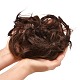 人工毛髪の延長  女性のお団子のためのヘアピース  ヘアドーナツアップポニーテール  耐熱高温繊維  サドルブラウン  15cm OHAR-G006-A14-3