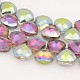 Faceted Drop Electroplate Rainbow Plated Glass Beads Strands EGLA-P014-F07-2