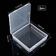 OLYCRAFT 2 Packs Square Clear Plastic Organizer Box with Lid Storage Container Jewelry Box Clear Storage Box for Small Items and Crafts (6.2x6.1x1.5 Inches) CON-WH0073-04-2