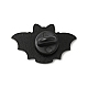 漫画猫エナメルピン  バックパックの服のための電気泳動黒メッキ合金バッジ  ライラック  バット模様  18.5x30x1.5mm JEWB-J005-06D-EB-2