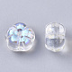 Electroplate Transparent Glass Beads GLAA-N035-07A-E01-3