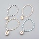 Glass Beads Charm Bracelets BJEW-JB04050-M-1