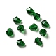 ガラス模造オーストリアクリスタルビーズ  多面カット  ダイヤモンド  濃い緑  6x5mm  穴：1mm GLAA-H024-13C-08-1