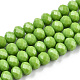 Brins de perles rondelles en verre de couleur unie à facettes GLAA-Q044-6mm-12-1