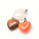 Coeur teints pendentifs en agate naturelle G-Q371-01-2