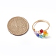 Красочное стеклянное кольцо на палец в виде капли в виде слезинки RJEW-JR00653-3