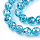 Electroplate Transparent Glass Beads Strands EGLA-N002-34C-M-4