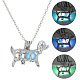 Halskette mit Hundekäfig-Anhänger aus Legierung mit synthetischem Leuchtstein LUMI-PW0001-012P-A-2