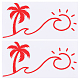 Adesivi per auto autoadesivi per cartoni animati in pvc a tema spiaggia FIND-WH0152-165A-1