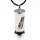 Glas Flasche wünschend Anhänger Lederband Halsketten NJEW-Z009-B01-1