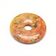Donut/Pi Disc Natural Gemstone Pendants G-L234-30mm-06-2