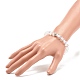 Bracelet extensible perlé rond en pierre de lune synthétique avec strass BJEW-JB07888-01-3
