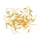 真鍮のピアスフック  耳ワイヤー  水平ループ付き  ゴールドカラー  18x17x0.8mm  穴：2mm  100個/セット KK-YW0001-28G-1