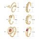 6Pcs 6 Styles Brass Micro Pave Cubic Zirconia Cuff Rings RJEW-LS0001-39G-3