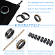 UNICRAFTALE 24pcs 8 Sizes Black Blank Core Finger Rings Stainless Steel Grooved Finger Ring Wide Band Round Empty Ring for Inlay Ring Jewelry Making Gift Size 5-14 STAS-UN0041-46EB-5