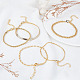 Набор браслетов из латунной цепи&nbsp;SJEW-GA0001-03-4