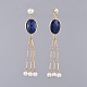 Gemstone Dangle Earrings EJEW-JE03487-3