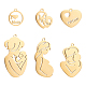 HOBBIESAY 6 Style Mother's Day 304 Stainless Steel Pendants 17.5-46mm Real 18K Gold Plated Mother and Child Charms Flat Round with Mother Charms Pendants for Jewelry Making Mother Gift STAS-PH0004-43-1