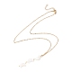 Halbmond-Anhänger-Halskette aus natürlicher Muschel mit 304 Edelstahlkette für Frauen NJEW-C016-04G-3