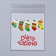 クリスマスクッキーバッグ  セロハンのOPP袋  自己接着キャンディーバッグ  パーティーギフト用品  ホワイト  13x10x0.01cm  95~100個/袋 X-ABAG-I002-A11-1