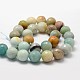 Faceted Round Natural Flower Amazonite Beads Strands G-K074-F12mm-2