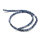 Fili di perle di diaspro macchia blu naturale G-M420-H06-03-3