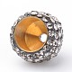Golden Plated Alloy Rhinestone Terminators Cord Ends RB-G156-05A-3