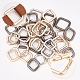 Wadorn® 36pcs 9 anneau de boucle carrée de fer de style DIY-WR0006-68-3