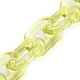 手作り透明アクリルアズキチェーン  オーバル  緑黄  リンク：31x19.5x5mm  約39.37インチ（1m）/連 X-AJEW-JB00563-04-2