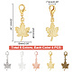 ARRICRAFT 20pcs Maple Leaf Alloy Pendants Decorations Set HJEW-AR0001-10-2