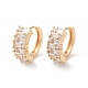 Серьги-кольца из латуни с прозрачным кубическим цирконием EJEW-S241-07G-1