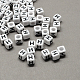 Perles européennes de lettre en acrylique à gros trou X-SACR-Q103-10mm-01H-1