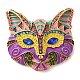 Cat Mask Alloy Rhinestone Brooch JEWB-R025-07C-1