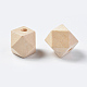 Faceted Unfinished Wood Beads WOOD-WH0014-01-E-1
