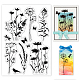 塩ビプラスチックスタンプ  DIYスクラップブッキング用  装飾的なフォトアルバム  カード作り  スタンプシート  花の生活模様  16x11x0.3cm DIY-WH0167-56-972-1