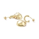 ABS Plastic Imitation Pearl Beaded Ring with Half Round Dangle Stud Earrings EJEW-F296-03G-3