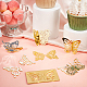 Creatcabin 12 pièces 6 styles acrylique miroir papillon cupcake toppers FIND-CN0001-44-4