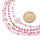 4 pièces 4 style visage souriant fleur acrylique et perles de verre colliers ensemble pour les femmes NJEW-JN04015-5