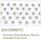 Dicosmetic 100pcs 201 botones de acero inoxidable STAS-DC0007-81-4