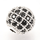 Perles de zircone cubique micro pave en Laiton ZIRC-Q013-8mm-143P-2