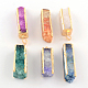 Golden Plated Dyed Natural Crackle Agate Pendants G-R275-136-1