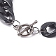 CCB Plastic& Acrylic Curb Chain Necklace & Dangle Stud Earrings SJEW-JS01233-01-7