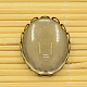Antique Bronze Brass Cabochon Settings and Oval Transparent Clear Glass Cabochons for DIY Jewelry Making KK-MSMC015-13-2