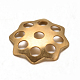 フラワーイオンプレーティング（ip）304ステンレスビーズキャップ  ゴールドカラー  10.5x1.5mm  穴：1.5mm STAS-F075-23-2