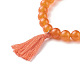 Dyed Natural Malaysia Jade Round Beads Stretch Bracelets Set BJEW-JB06956-12