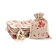 32 pièces 8 styles thème de noël coton cadeau pochettes d'emballage sacs à cordon ABAG-LS0001-01-5