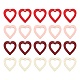 80本4色塗装ポプラウッドペンダント  バレンタインテーマ  ハート  ミックスカラー  25x22.5~23x3mm  穴：1.4~1.5mm  20個/カラー WOOD-LS0001-12-2